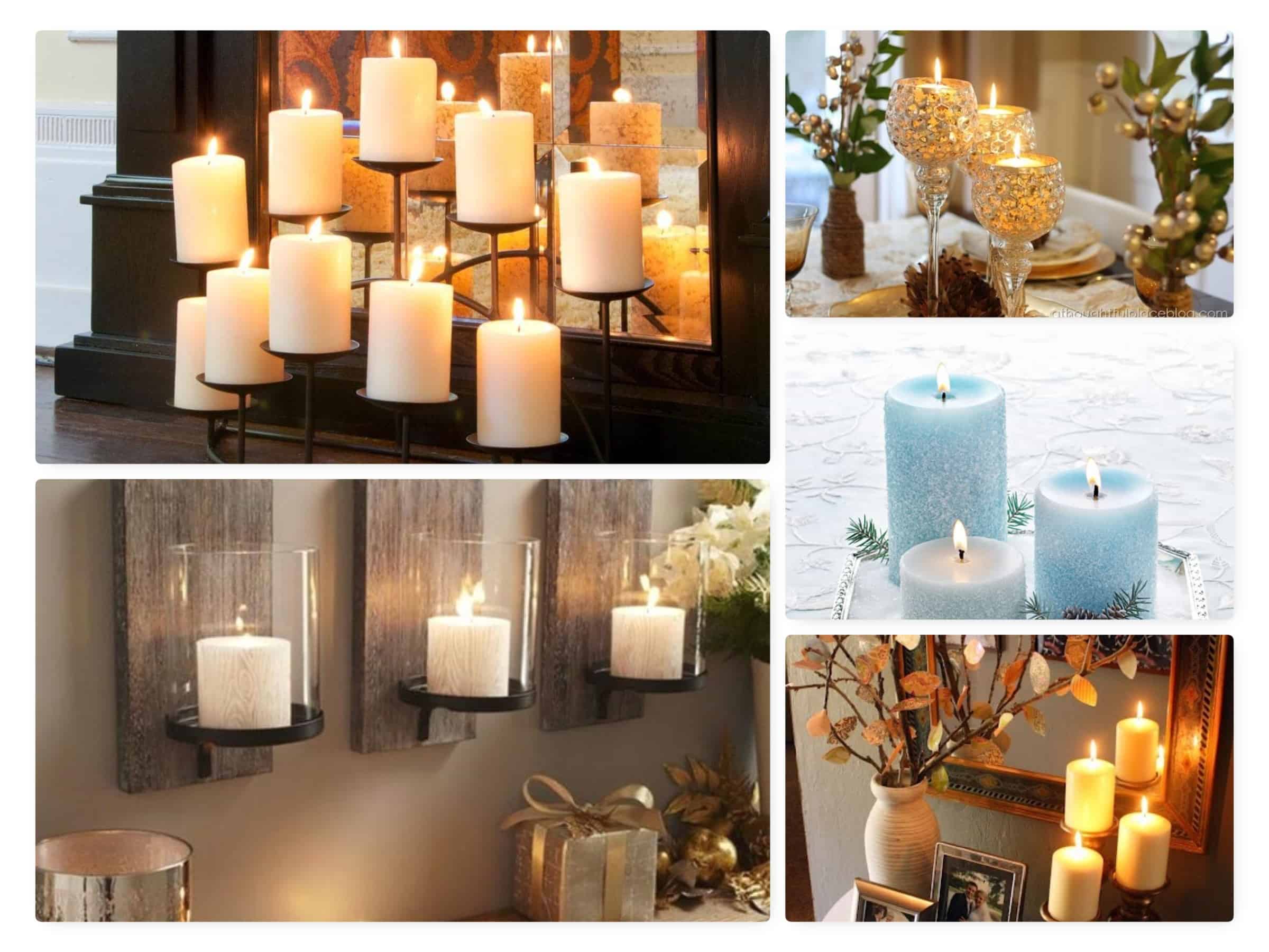 candle decoration, black candles, black pillar candles, black and white candles,