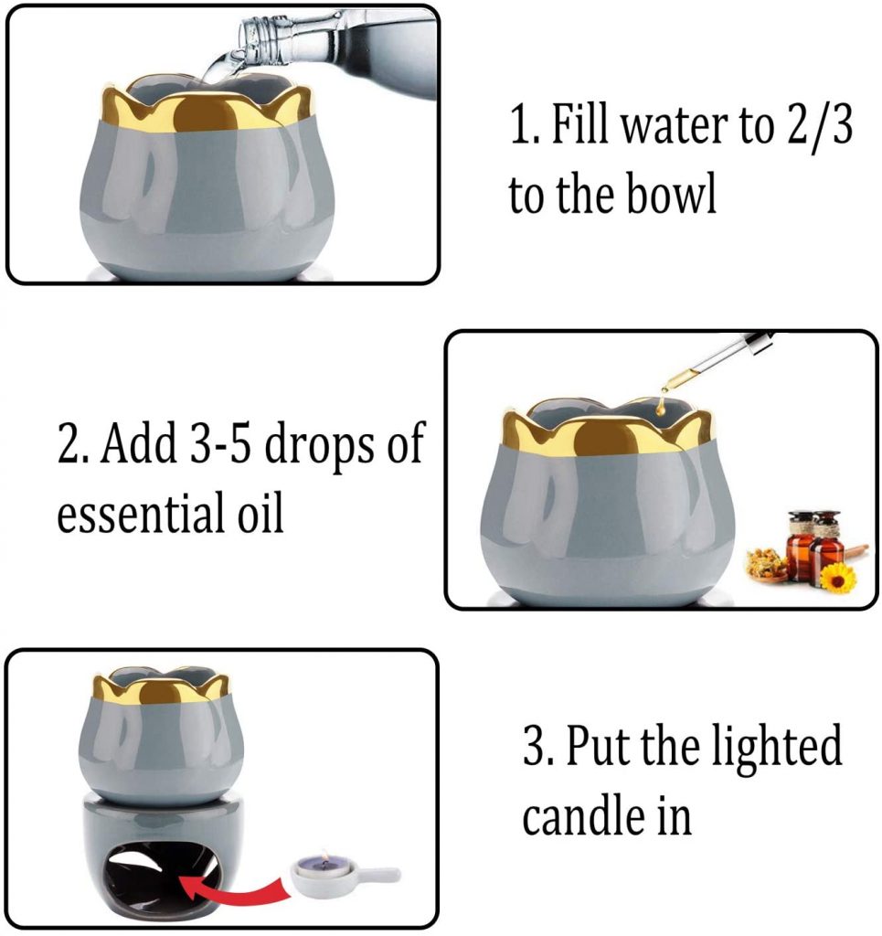 Wax melt burner Grey (6) | Candles Wholesale and Online Store